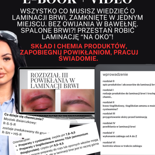 E-BOOK LAMINACJA BRWI: METODA INSTRUKTORA + VIDEO Z WYKONANIA ZABIEGU